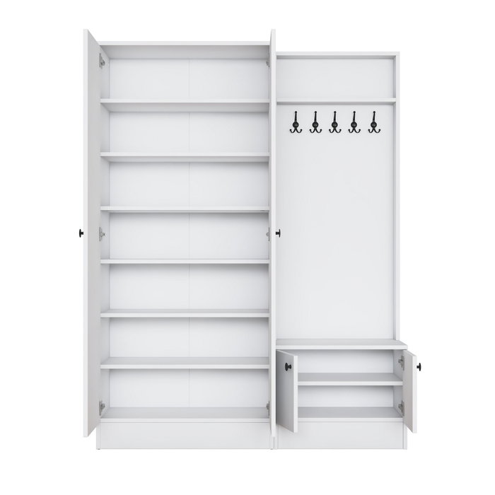 Hanah Home Soporte de Pasillo Blanco con Estanterías